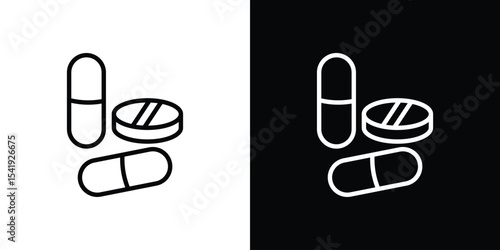Pills icon. Graphic Design vector icon. Ui Ux Icons
