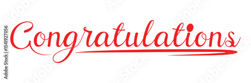 Congratulations handwritten text, vector congrats typographic sign.