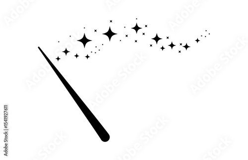 Magic wand icon,magic wand with sparkles stars