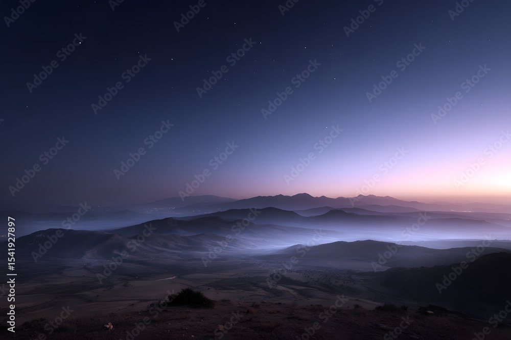 Obraz premium Starry Night Over Mountain Ranges