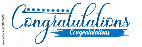 Congratulations handwritten text, vector congrats typographic sign.