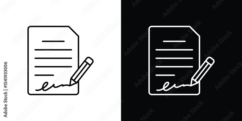 Signed contract icon. Graphic Design vector icon. Ui Ux Icons Signed contract icon. Graphic Design vector icon. Ui Ux Icons