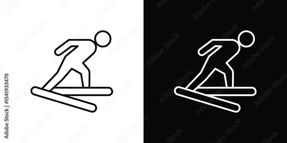 Obraz premium Skiing icon. Graphic Design vector icon. Ui Ux Icons