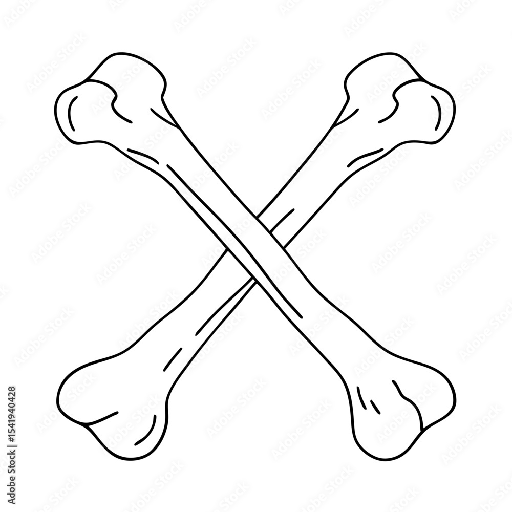 crossed human bones skeleton symbol for halloween or danger sign vector icon crossed human bones skeleton symbol for halloween or danger sign vector icon