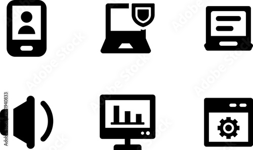 Modern Rounded Filled Seo And Digital Marketing Icon Set