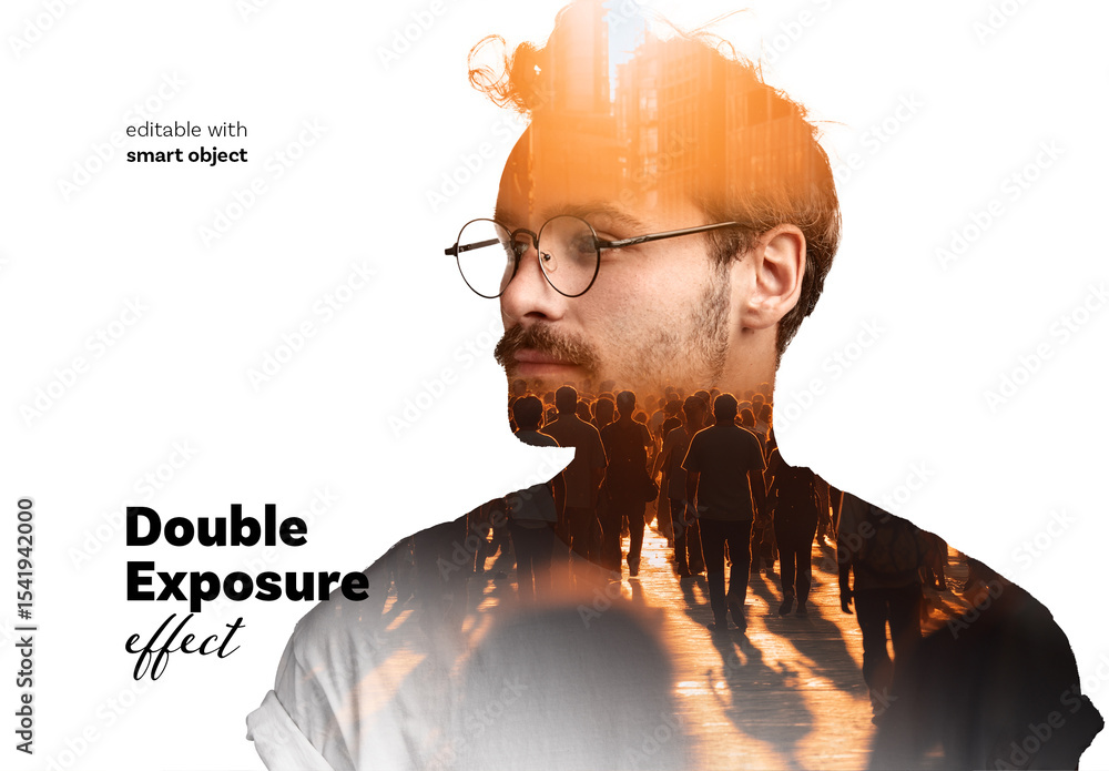 Double Exposure Photo Effect Stock Template | Adobe Stock