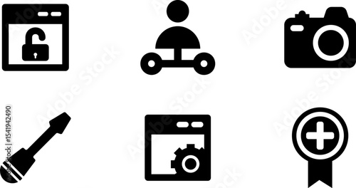 Modern Rounded Filled Seo And Digital Marketing Icon Set