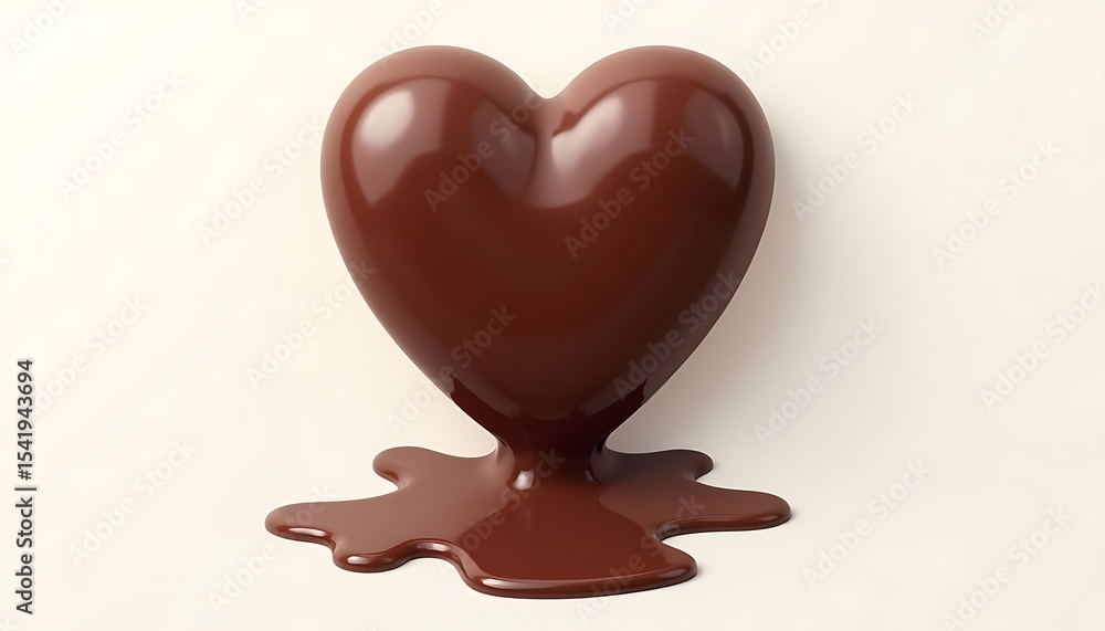 Obraz premium Melting Chocolate Heart: Sweet Valentine's Day Treat