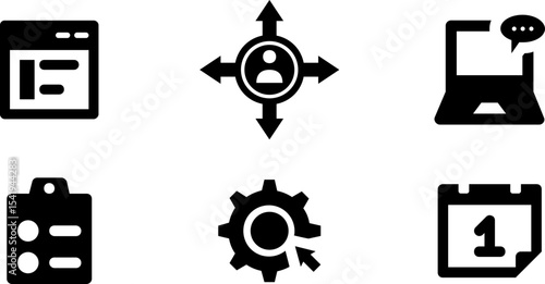 Modern Rounded Filled Seo And Digital Marketing Icon Set