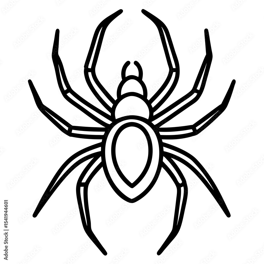 Modern Wolf Spider Outline Graphic Modern Wolf Spider Outline Graphic
