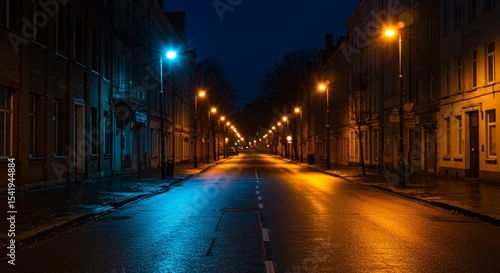 Urban Streets After Sunset  Moody Blue Hour Scene