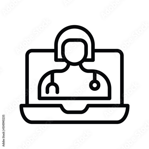 Telemedicine line icon , vector, pixel perfect, illustrator file 
