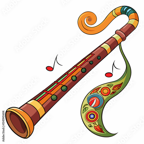 flute on white background