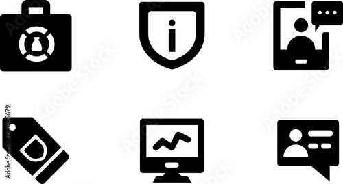 Modern Rounded Filled Seo And Digital Marketing Icon Set