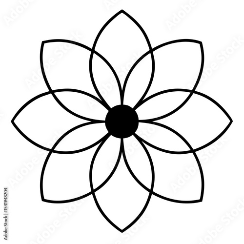 Serene Cosmic Blossom Mandala – Digital Line Art