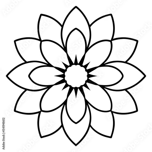 Serene Cosmic Blossom Mandala – Digital Line Art
