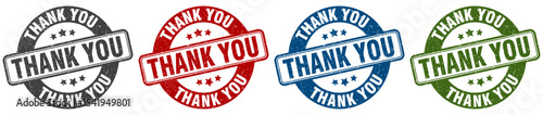 thank you stamp. thank you round stamp set isolated on white background