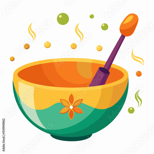 vector illustration of a bowl with honey