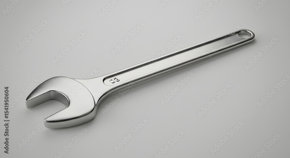Chrome Wrench on White Background: Repair, Maintenance, Tools Stock Photo Chrome Wrench on White Background: Repair, Maintenance, Tools Stock Photo