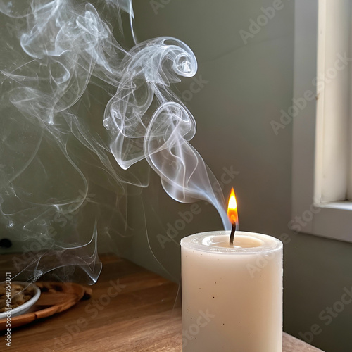 Wisps of smoke rise gracefully from extinguished candles, curling into the air, fading slowly, leaving behind warmth, scent, and silence.