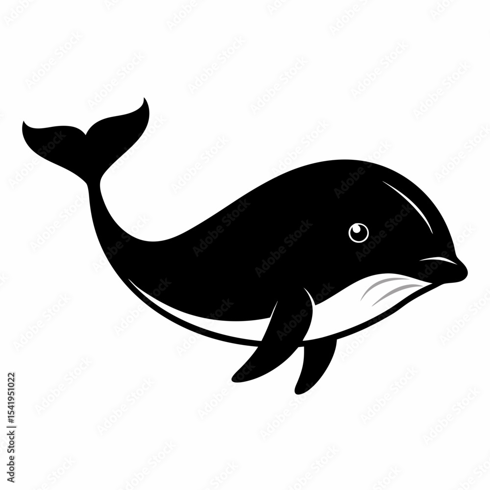 Naklejka premium Simple Marine Silhouette – Whale