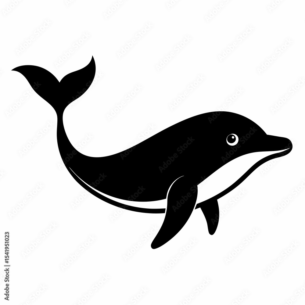 Obraz premium Simple Marine Silhouette – Whale