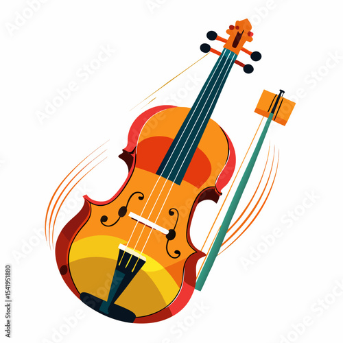 violin on white background