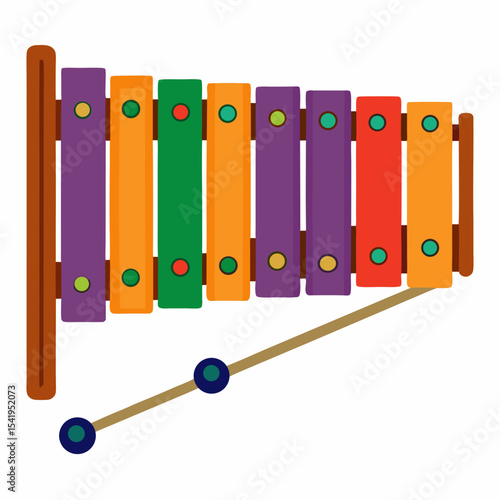 xylophone isolated on white with clipping path