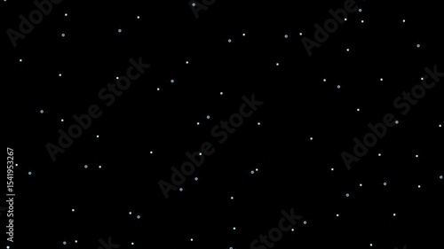 Animated space video with stars passing by, art.