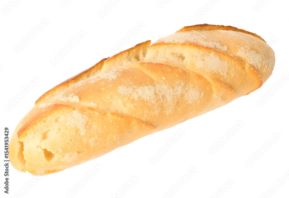 Golden, crusty French baguette loaf isolated on a clean white background – fresh artisan bread ideal for sandwiches, meals, bakery menus, culinary visuals, and rustic food photography. Golden, crusty French baguette loaf isolated on a clean white background – fresh artisan bread ideal for sandwiches, meals, bakery menus, culinary visuals, and rustic food photography.