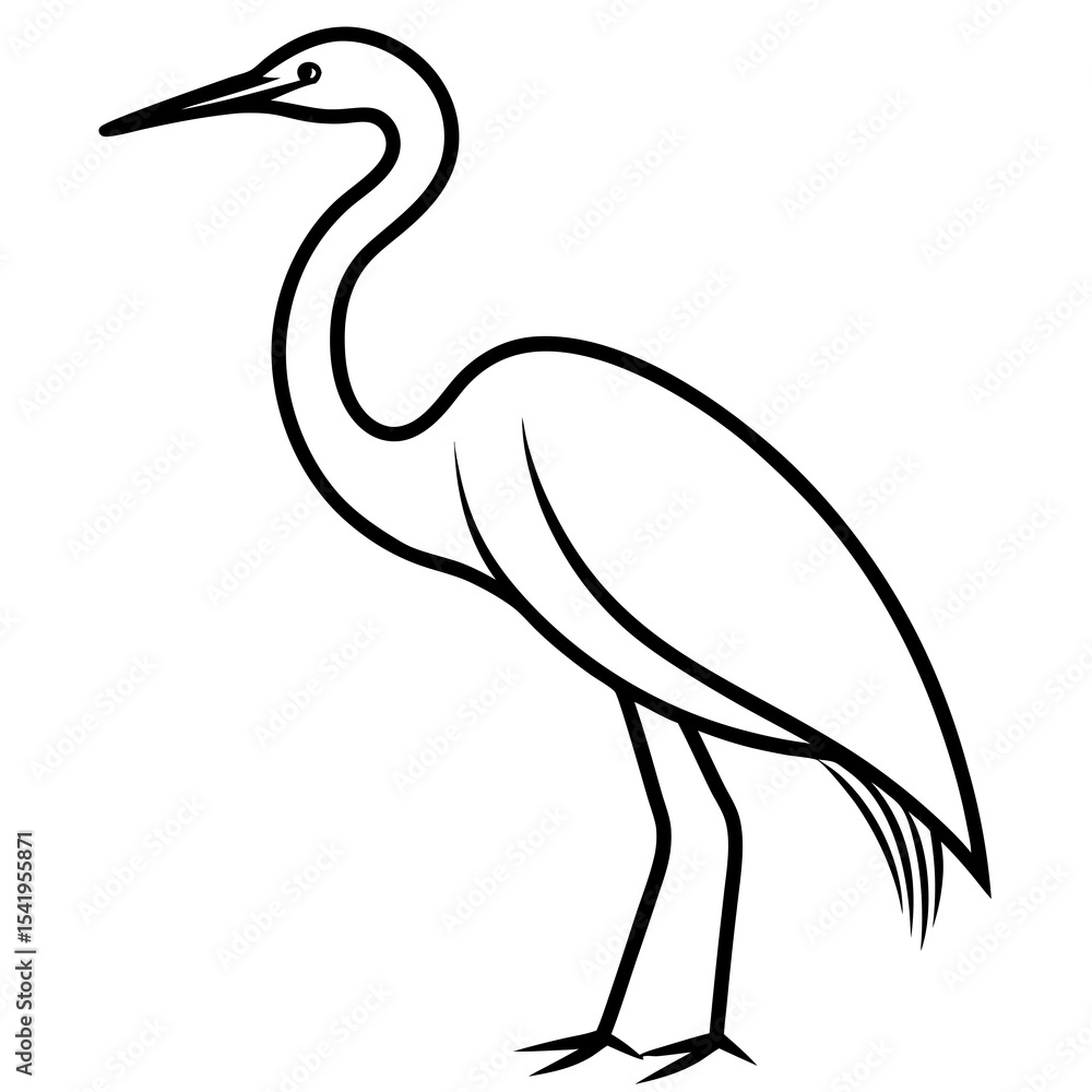 Fototapeta premium Stylized Heron Outline Design