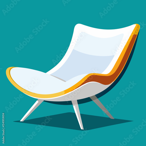 chaise longue on white background