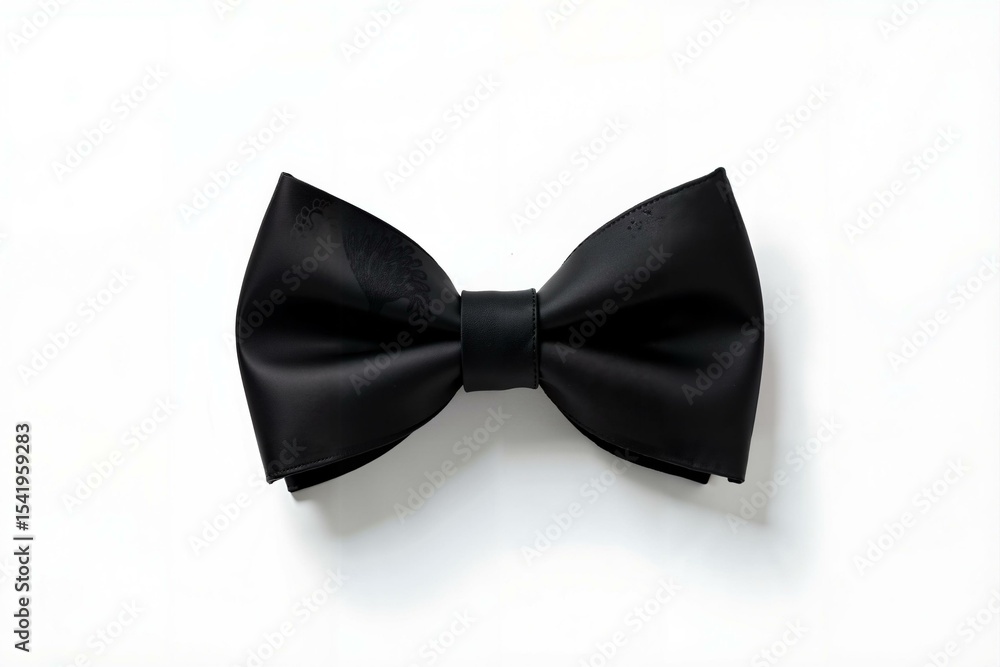 Black silk bow tie on white background Black silk bow tie on white background