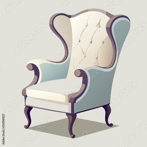 vintage armchair isolated on white
