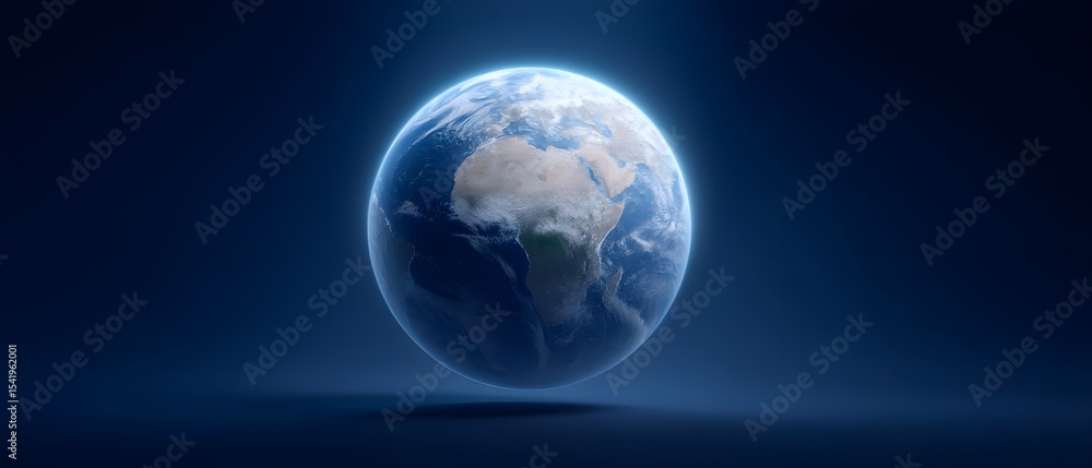 Glowing Earth in Dark Space Background Glowing Earth in Dark Space Background