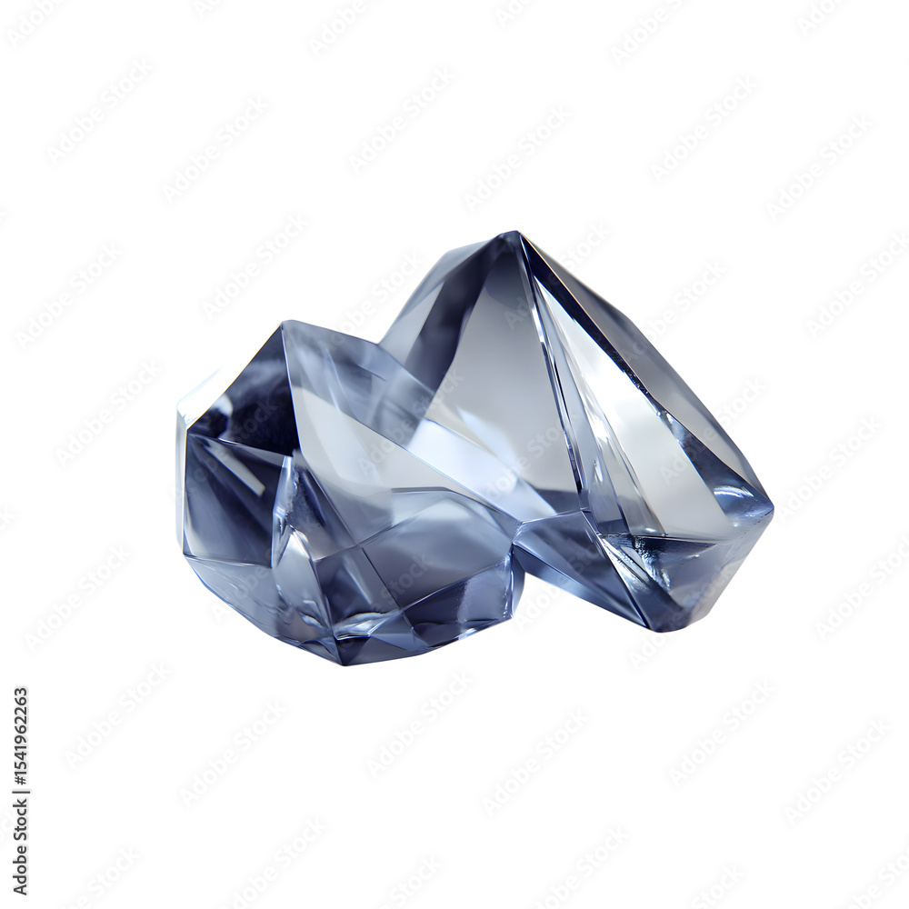 Fototapeta premium Facetted Crystal Cluster: Abstract Blue Gemstone Texture for Design