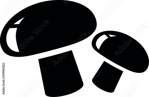 Illustration of mushroom vector illustration for food blog or recipe website showing fresh organic champignon mushrooms isolated 100 vector