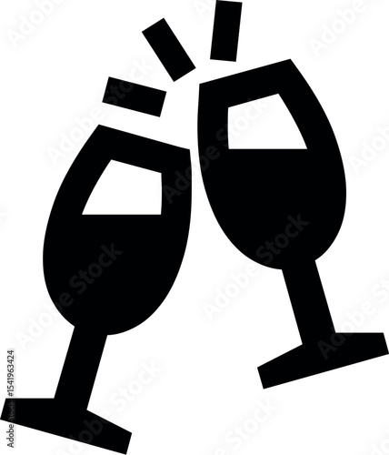 Illustration of toasting wine glasses celebration graphic icon for party cheers and holiday event design vector image vector