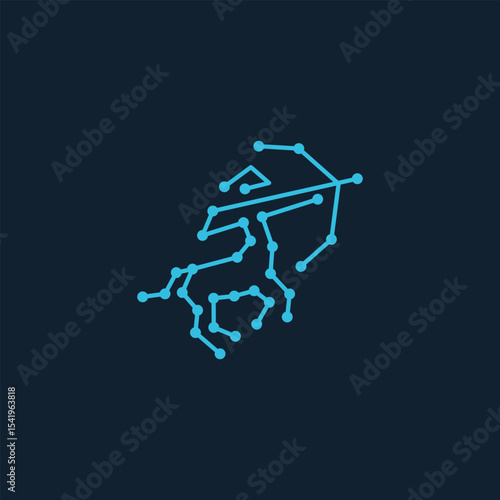 line art centaur sagittarius logo