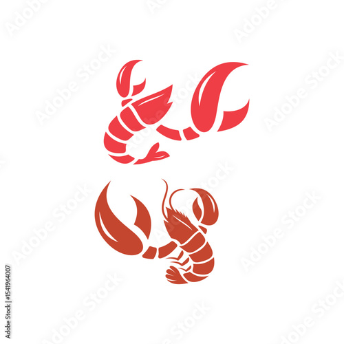 simple shrimp lobster logo icon