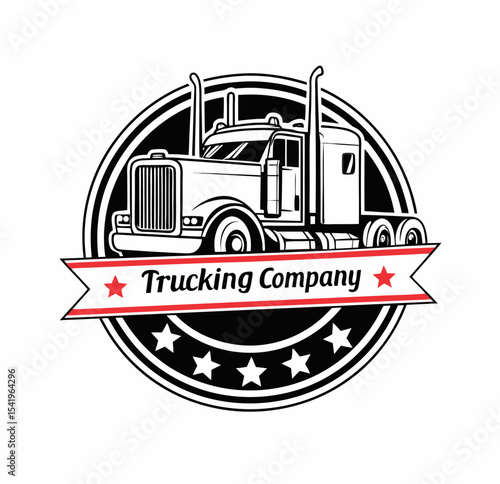 Truck company logo t-shirt graphic design vector illustration 

