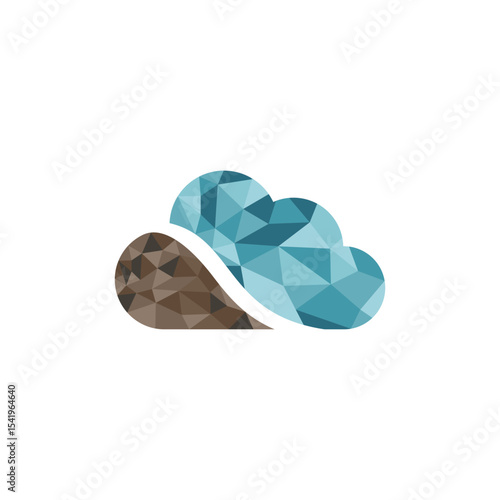 geometric cloud wave logo design