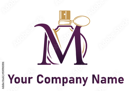 Initial M letter Perfume Logo Design vector Template. Abstract Letter M Perfume logo Design