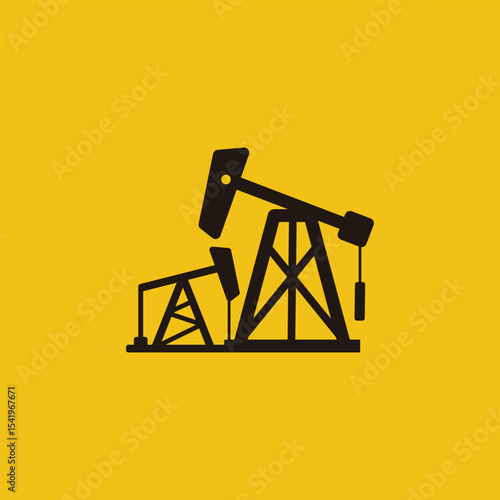silhouette of oil pump jack logo