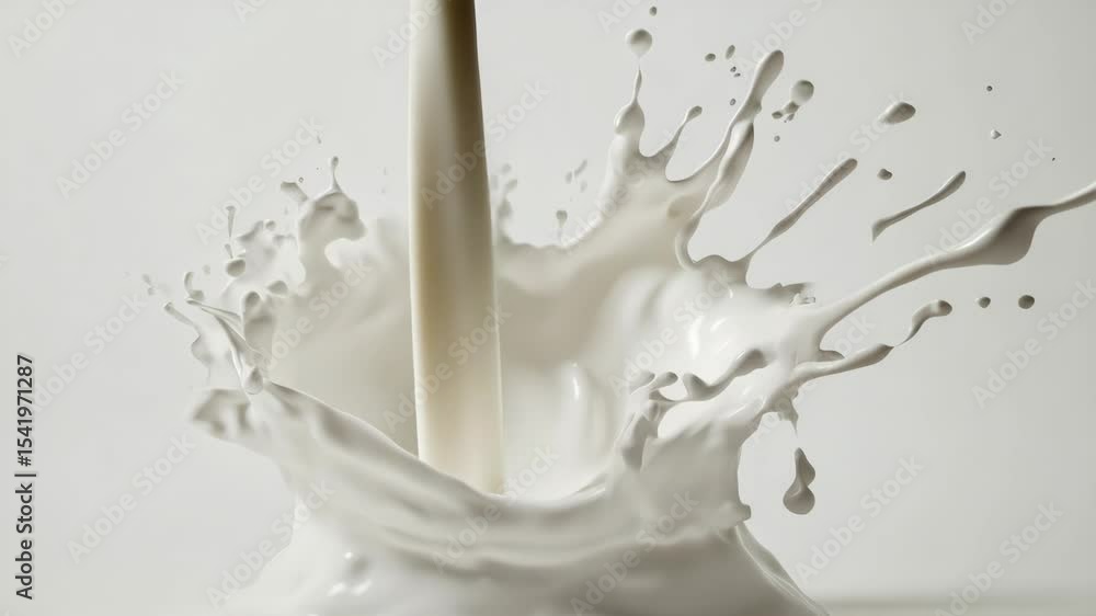 Splashes of creamy milk in mid-air. Splashes of creamy milk in mid-air.