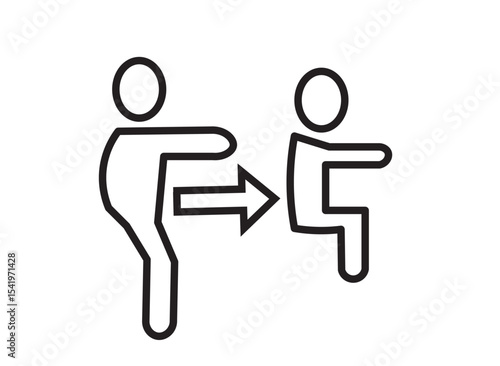 Exercise Fitness Sport people making exercises vector for apps or web training activity.Person flexing biceps. and physical activity awareness content
