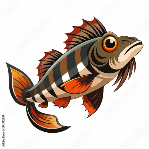 vector illustration of an abstract fish