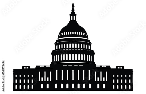 American Congress Capitol Vector – Government Architecture Icon

