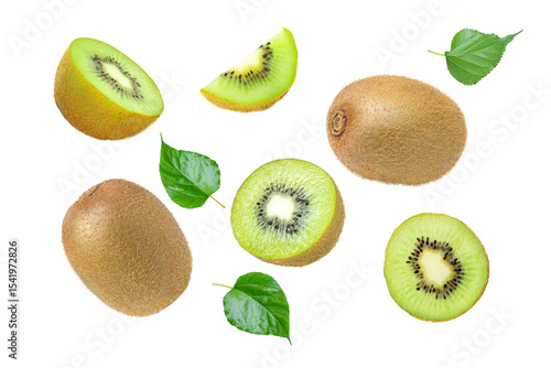 Obraz na plátně set of kiwi fruit isolated