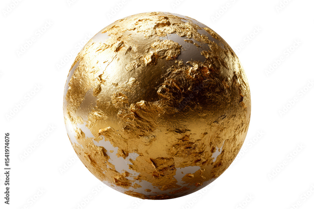 Shiny golden globe with intricate texture on transparent background Shiny golden globe with intricate texture on transparent background
